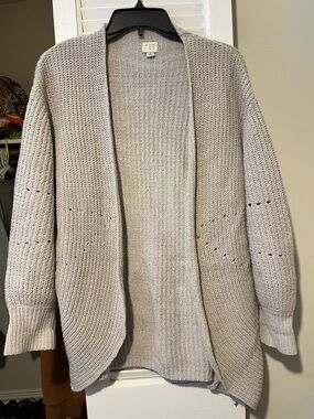 a new day Light Gray Open-Front Knit Cardigan